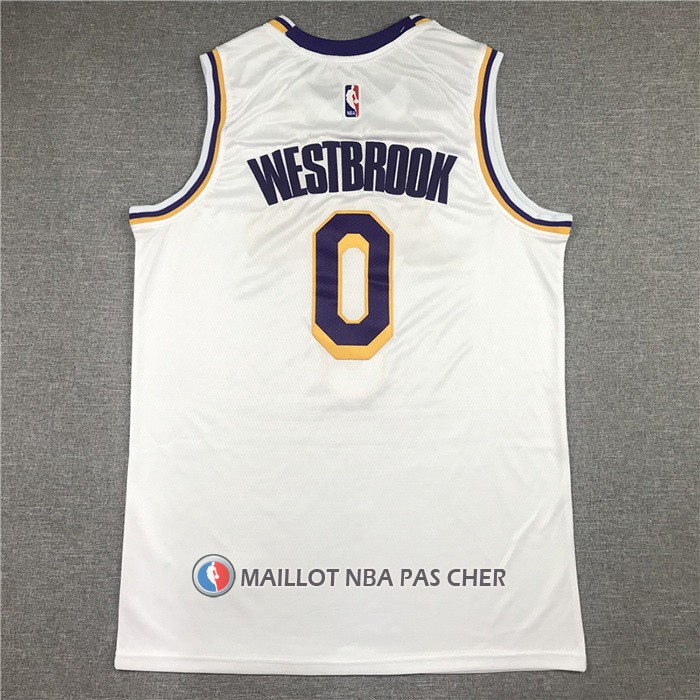 Maillot Los Angeles Lakers Russell Westbrook NO 0 Association 2021 Blanc